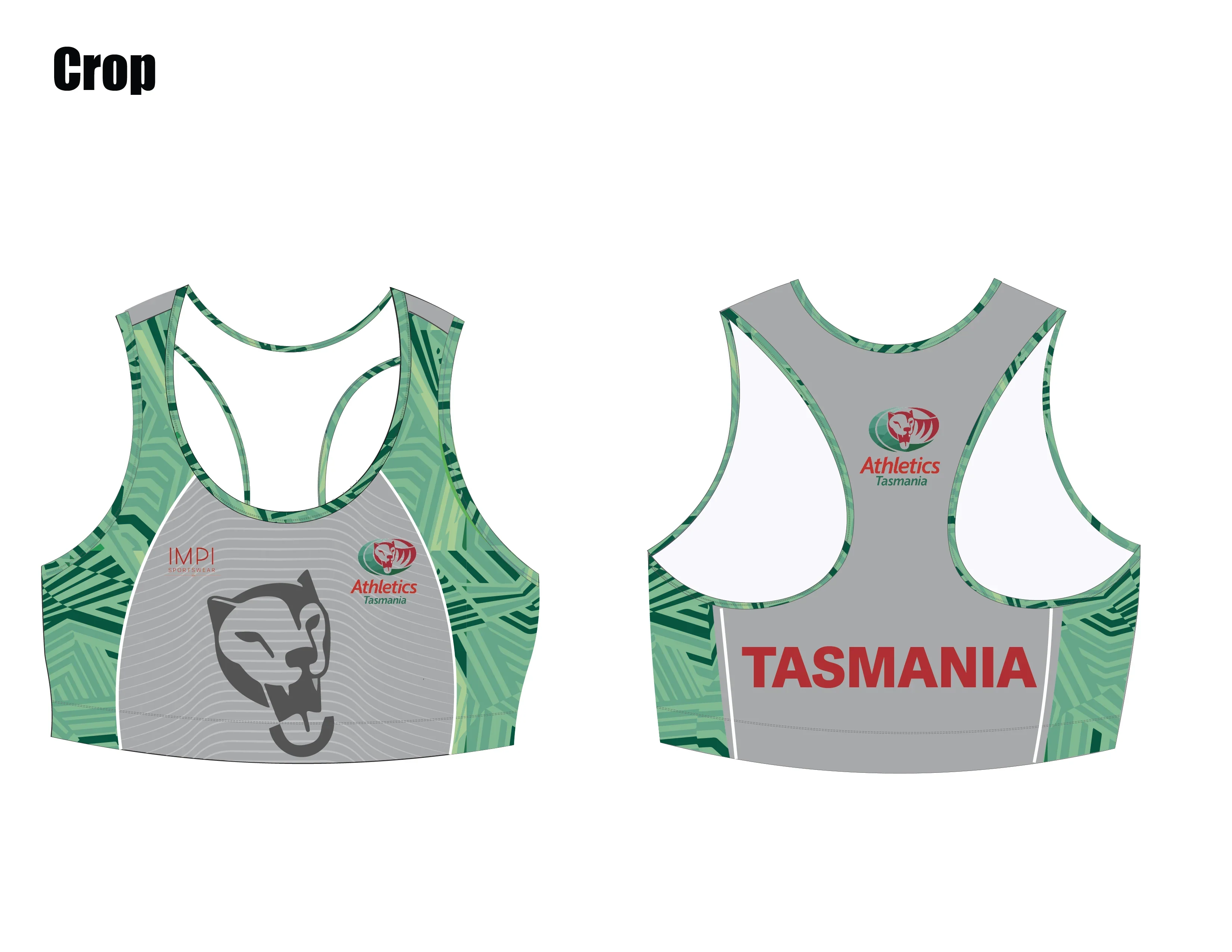ATAS Ladies Grey and Green Crop - Image 6