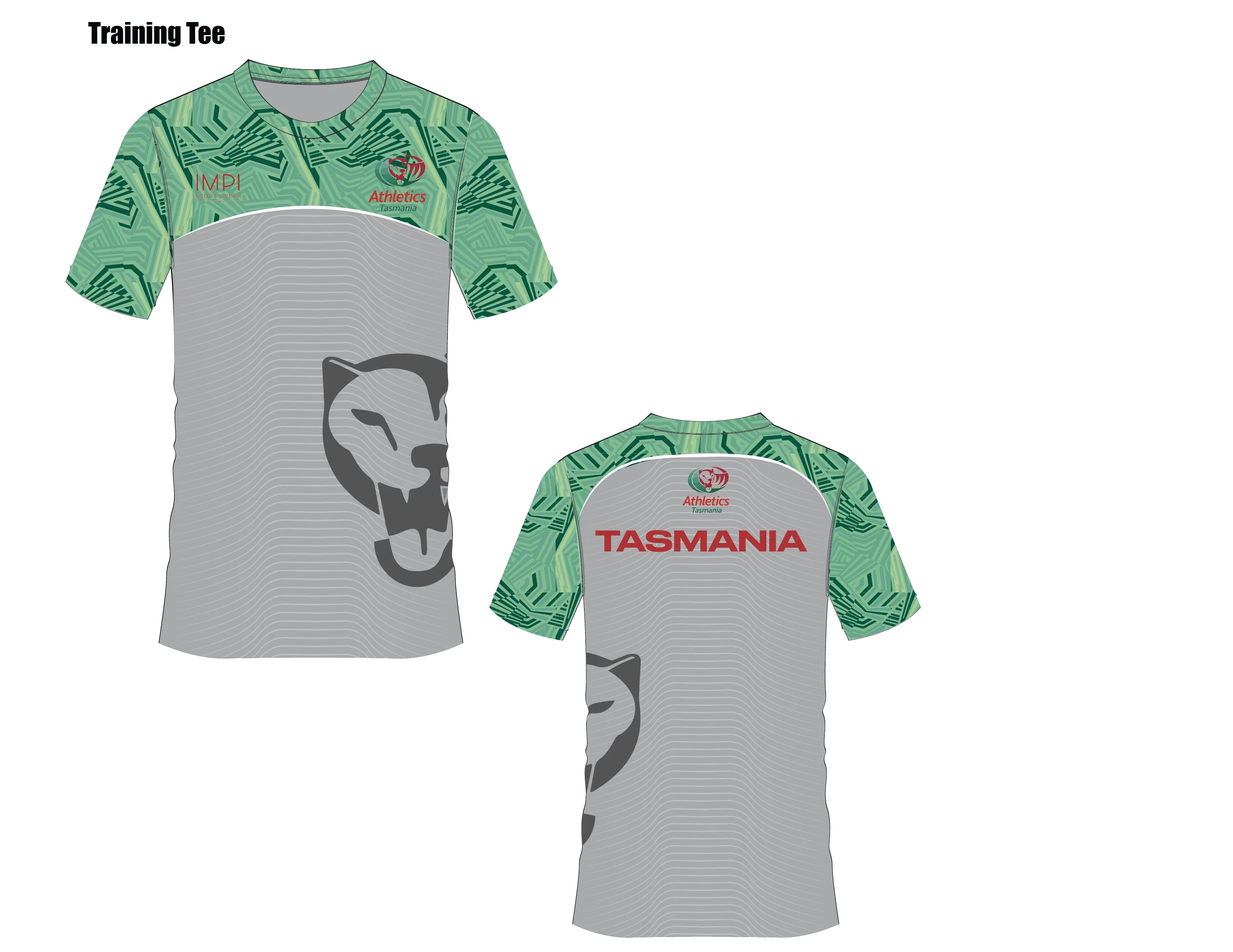 ATAS Ladies Grey and Green Training Tee - Image 4