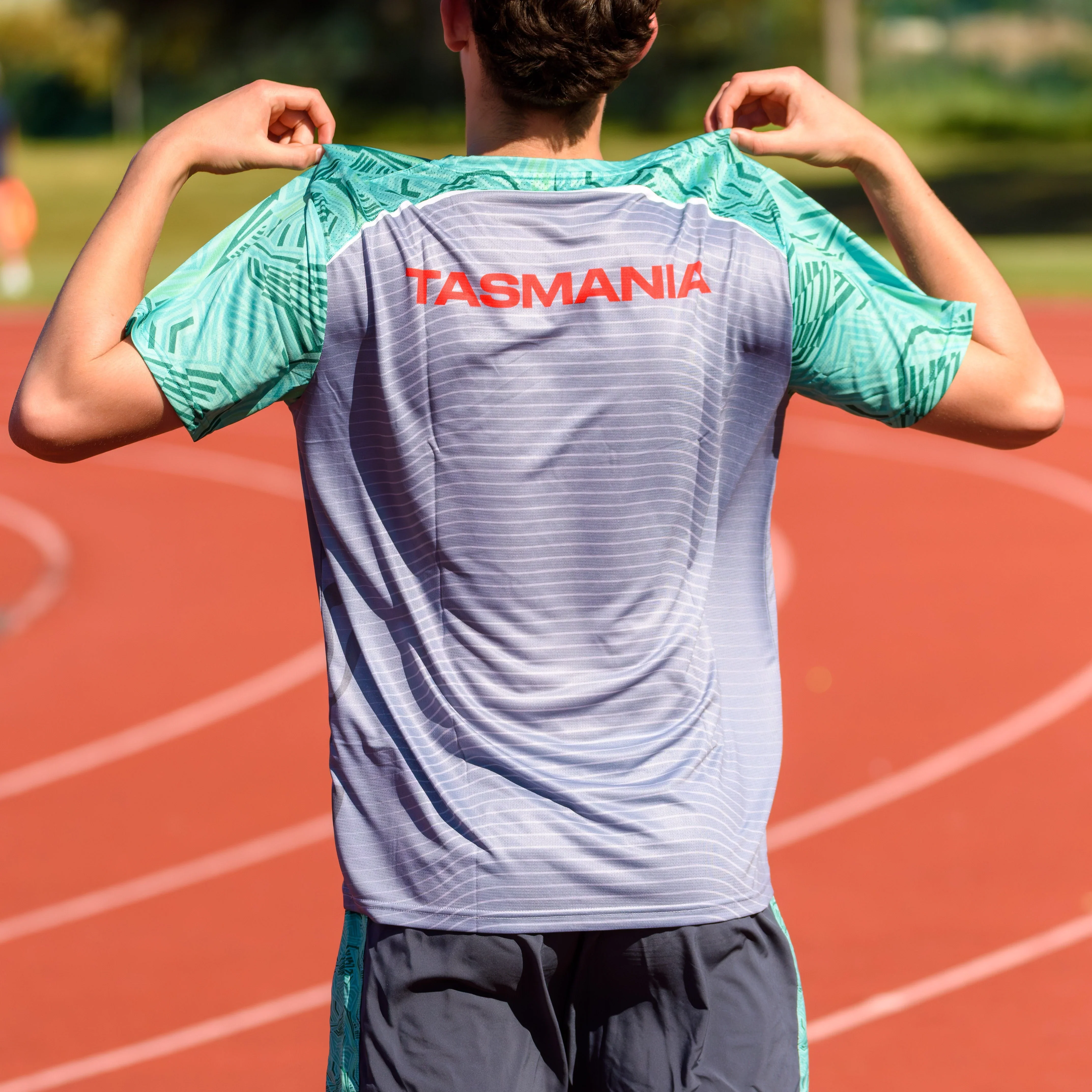 ATAS Mens Grey and Green Training Tee - Image 2