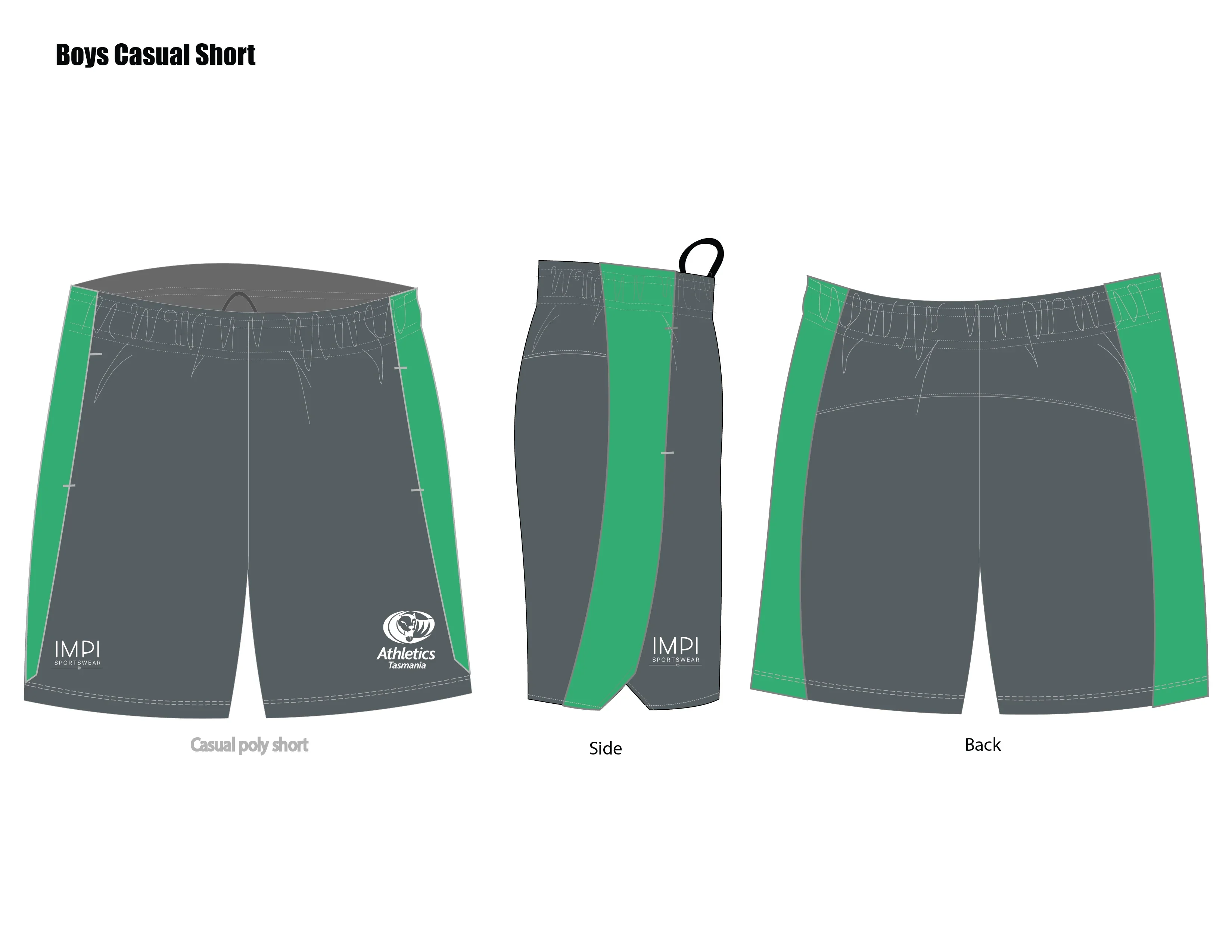 ATAS Mens Grey & Green Casual Shorts - Image 5