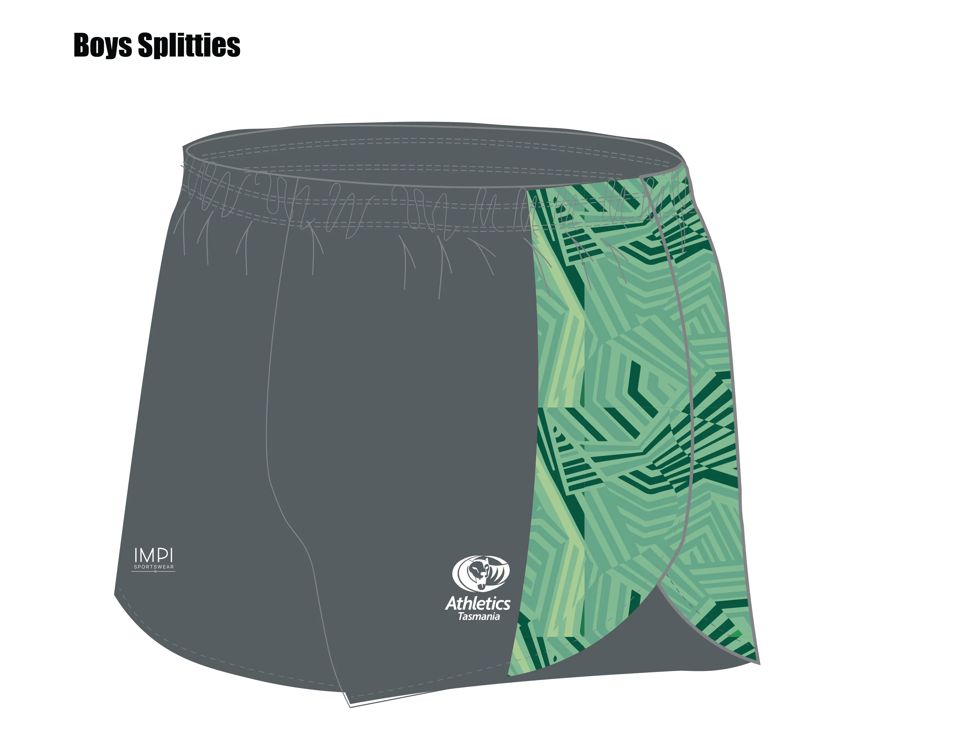 ATAS Mens Grey & Green Split Shorts - Image 4