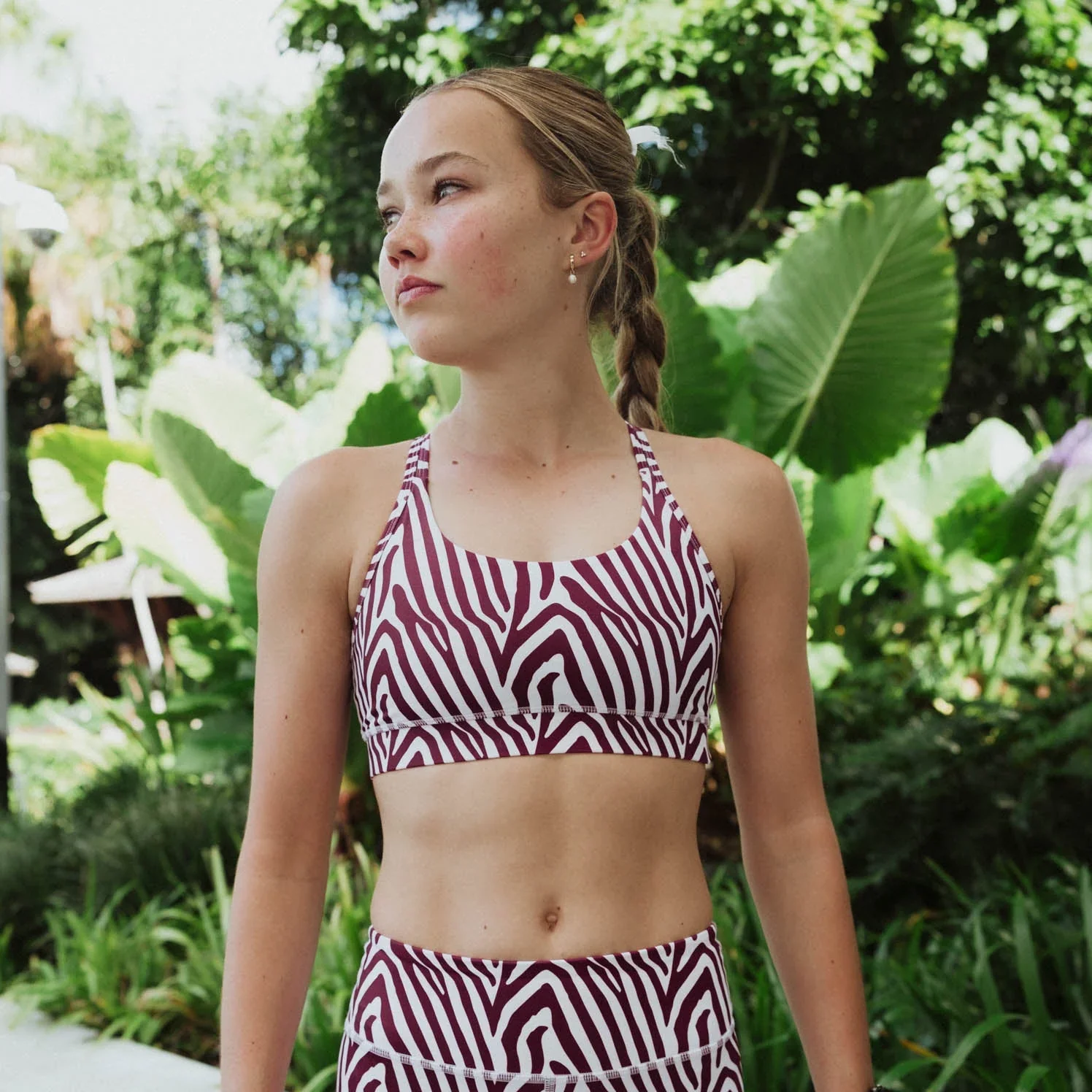 IMPI Loop Girls Crop Top - Berry Zebra - Image 5
