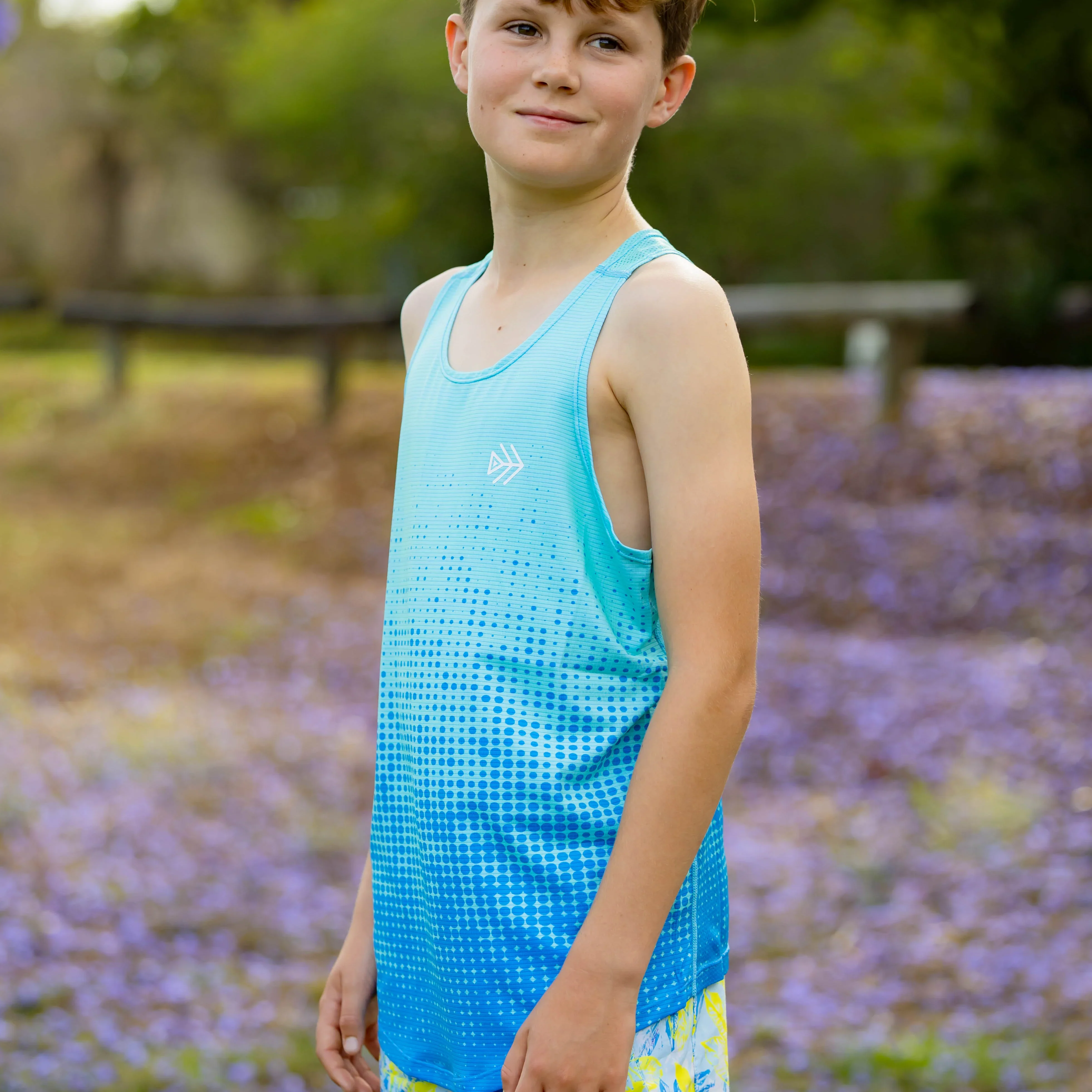 IMPI Boys Race Back Singlet - Aqua - Image 3