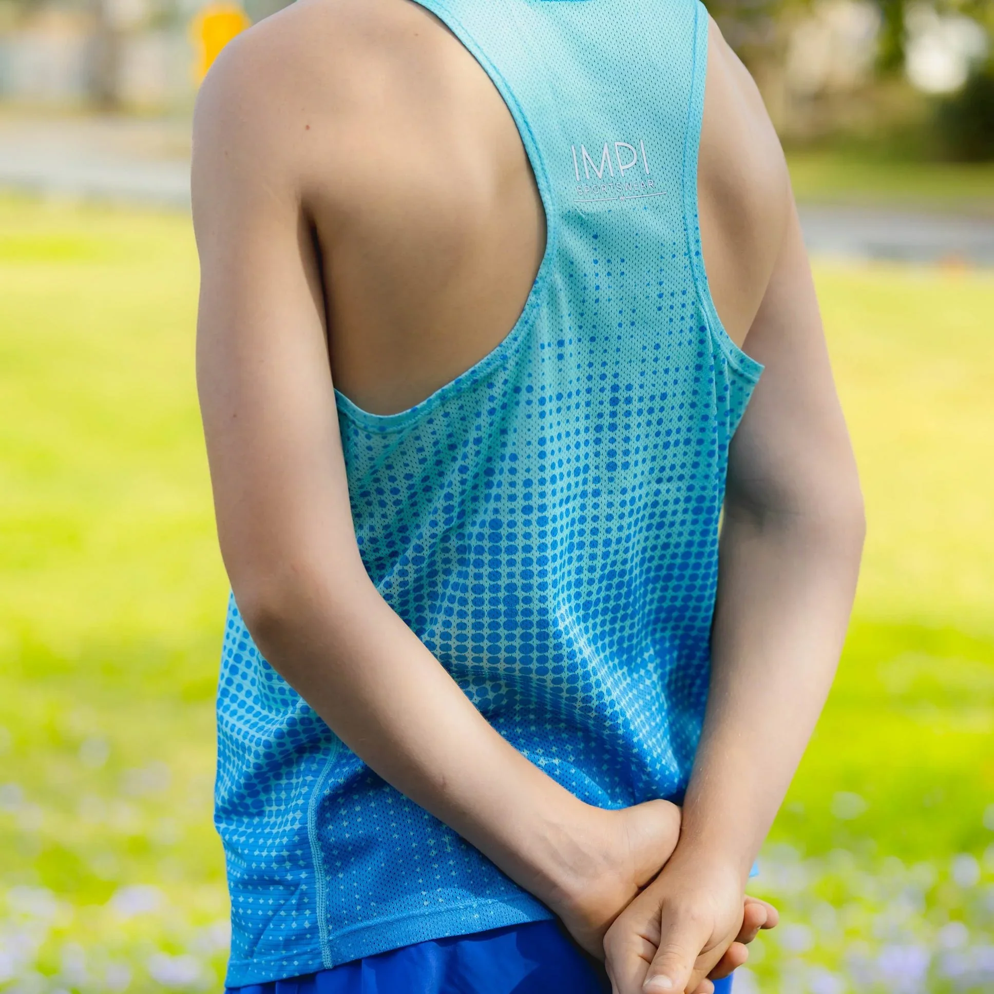 IMPI Boys Race Back Singlet - Aqua - Image 5