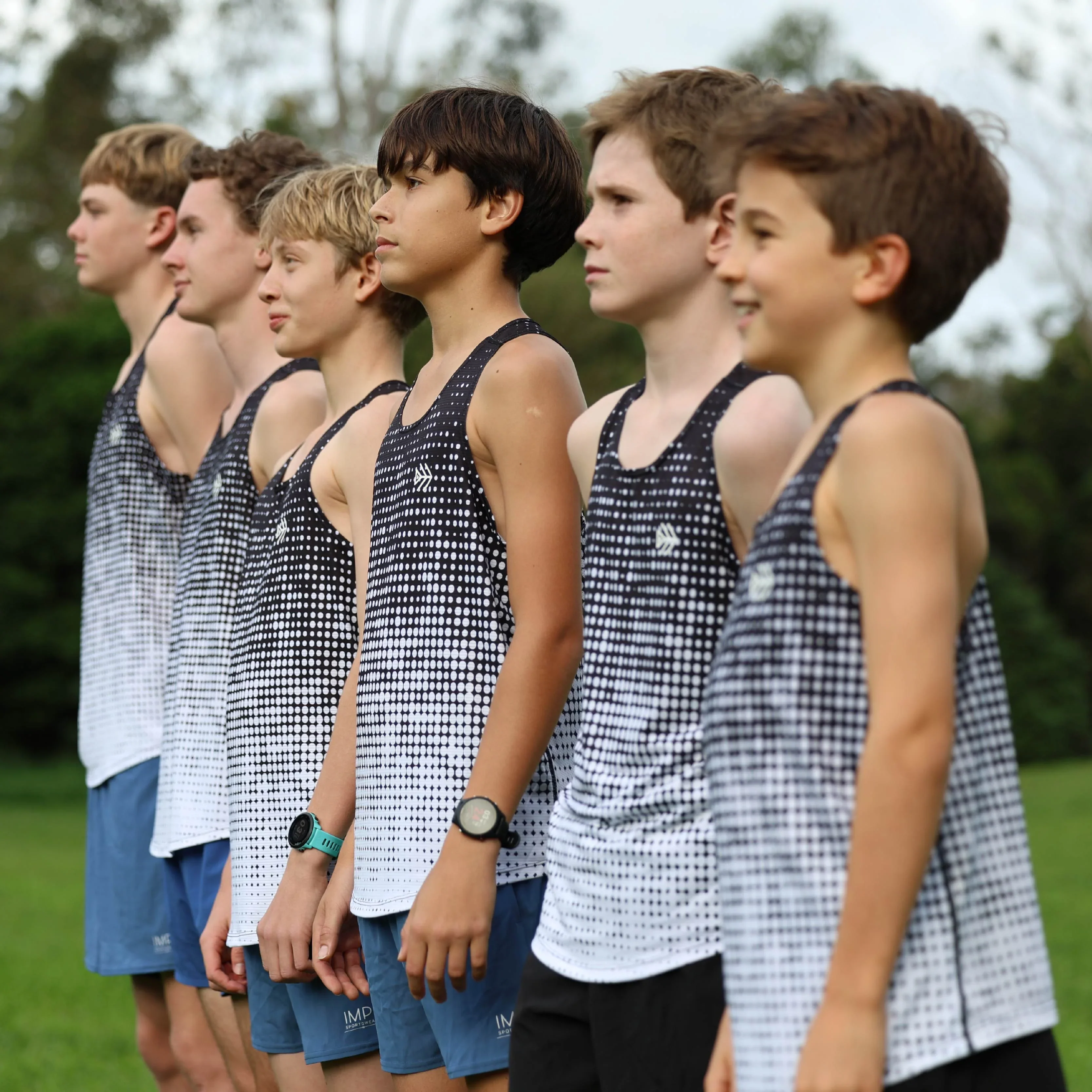 IMPI Boys Race Back Singlet - Black/White - Image 5
