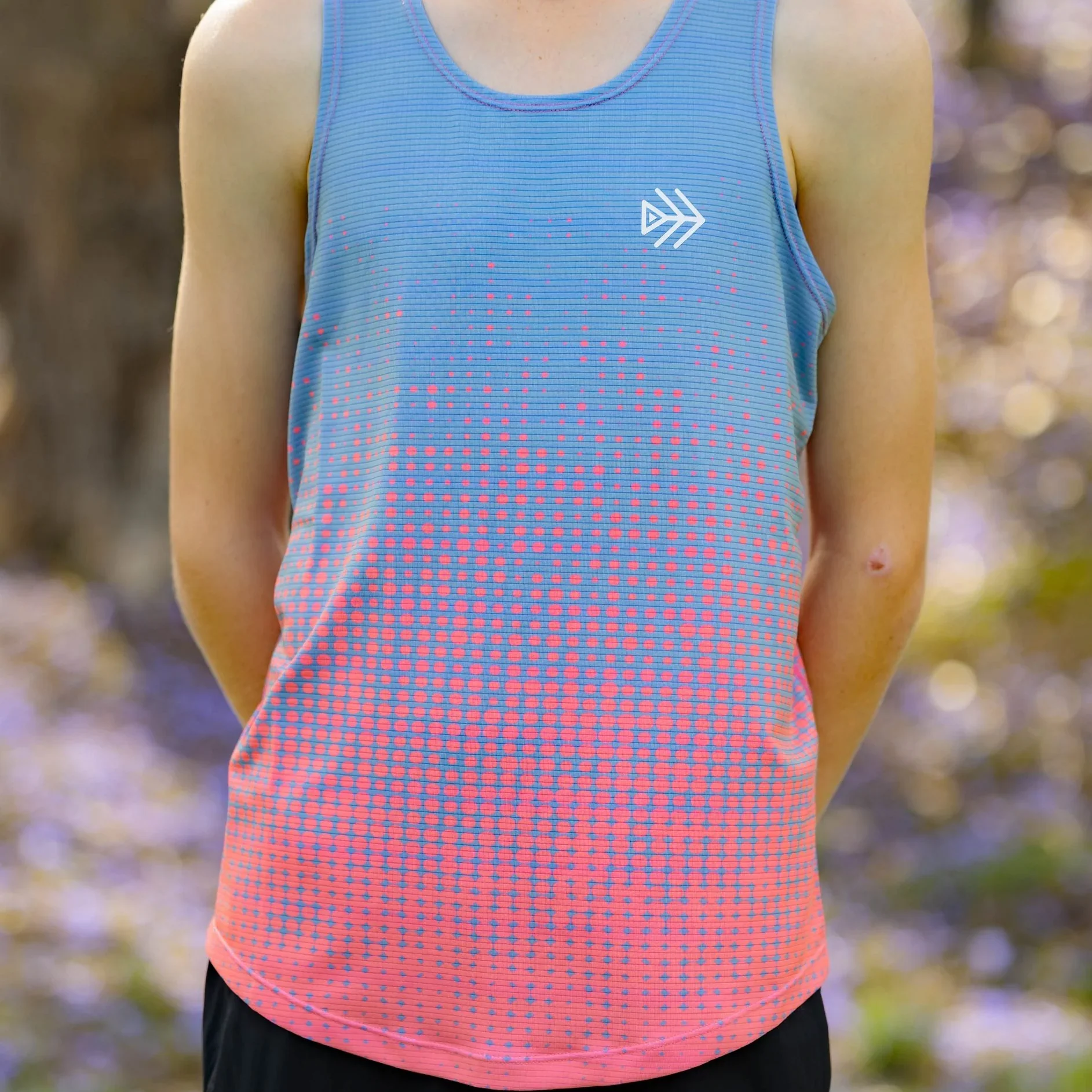 IMPI Boys Race Back Singlet -Grey/Neon Coral - Image 7