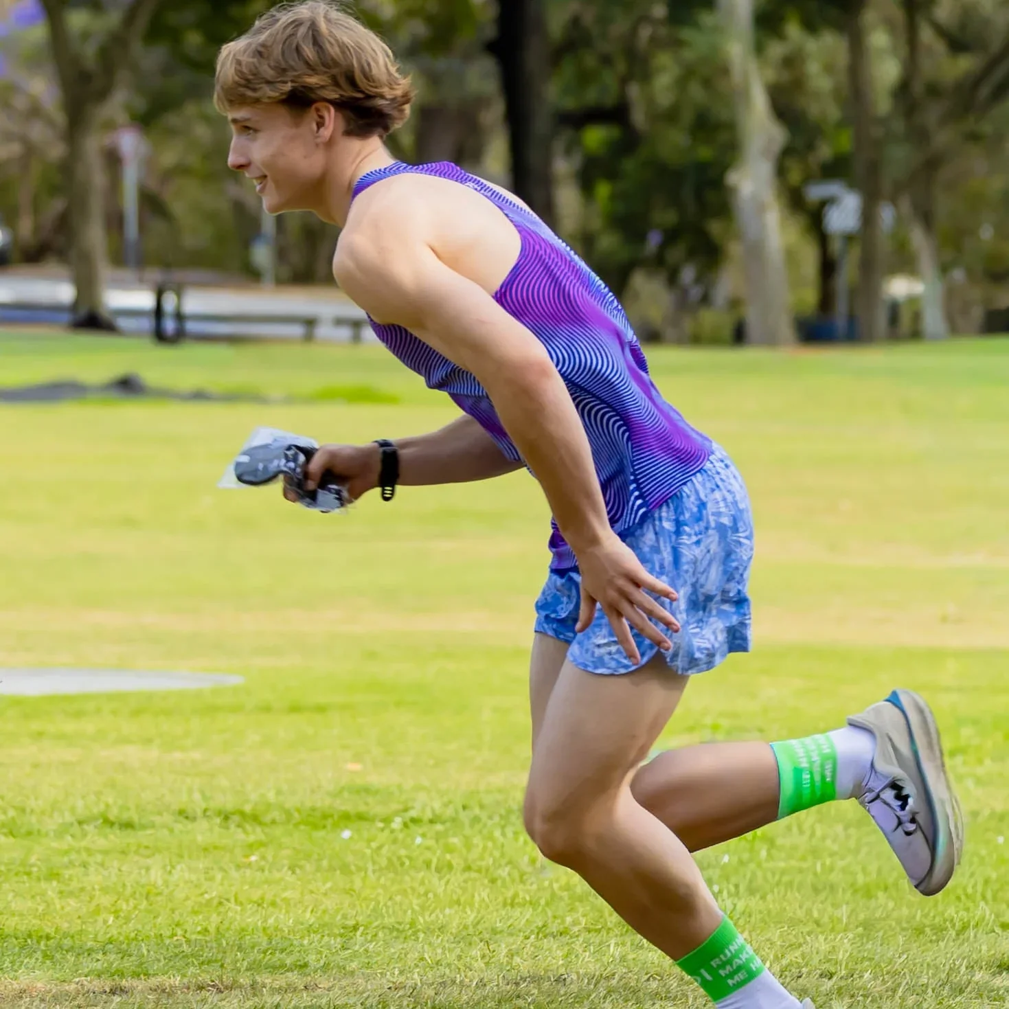 IMPI Boys Splittie Running Short - Paint Me Blue - Image 6