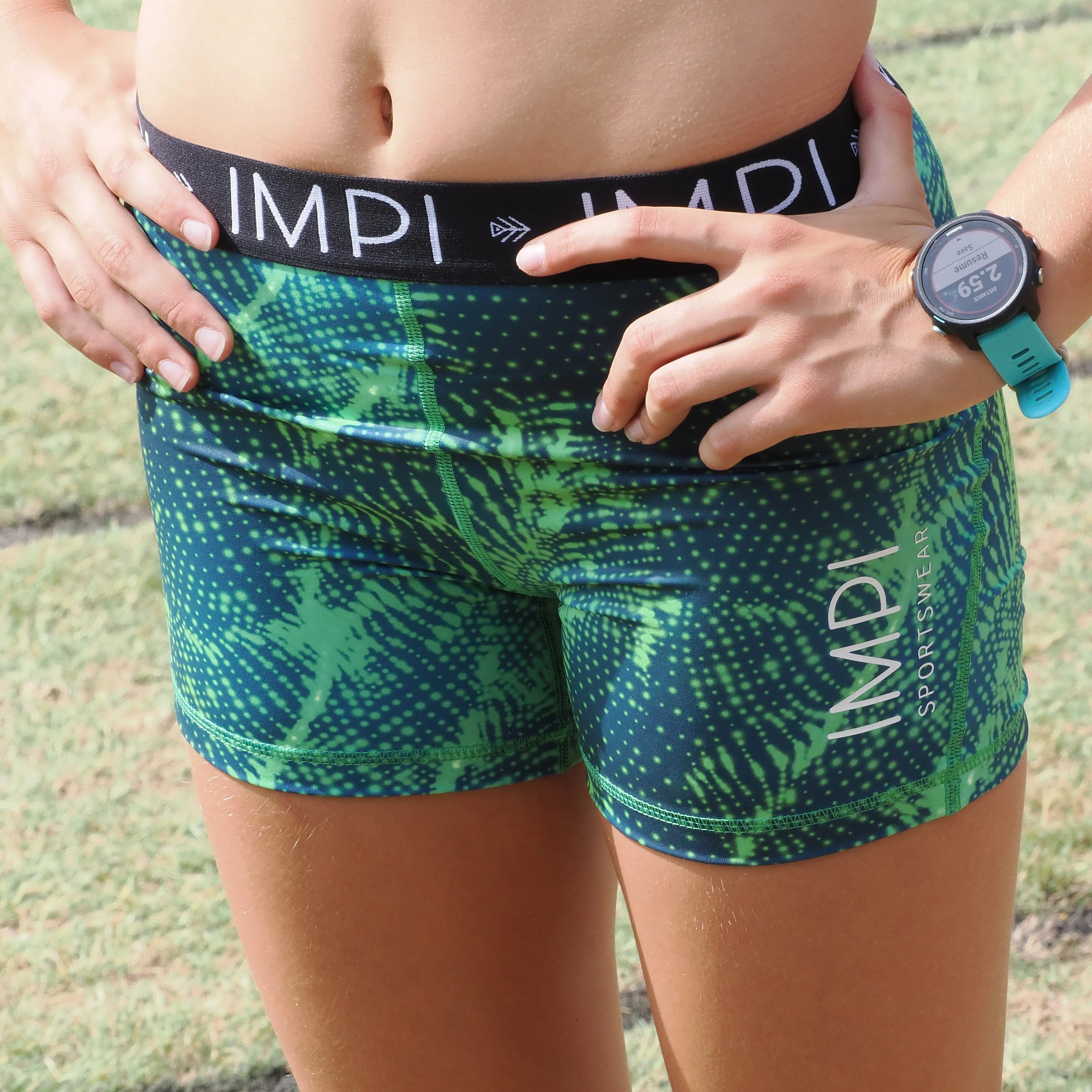IMPI Elastic Bike Shorts - Green Spark