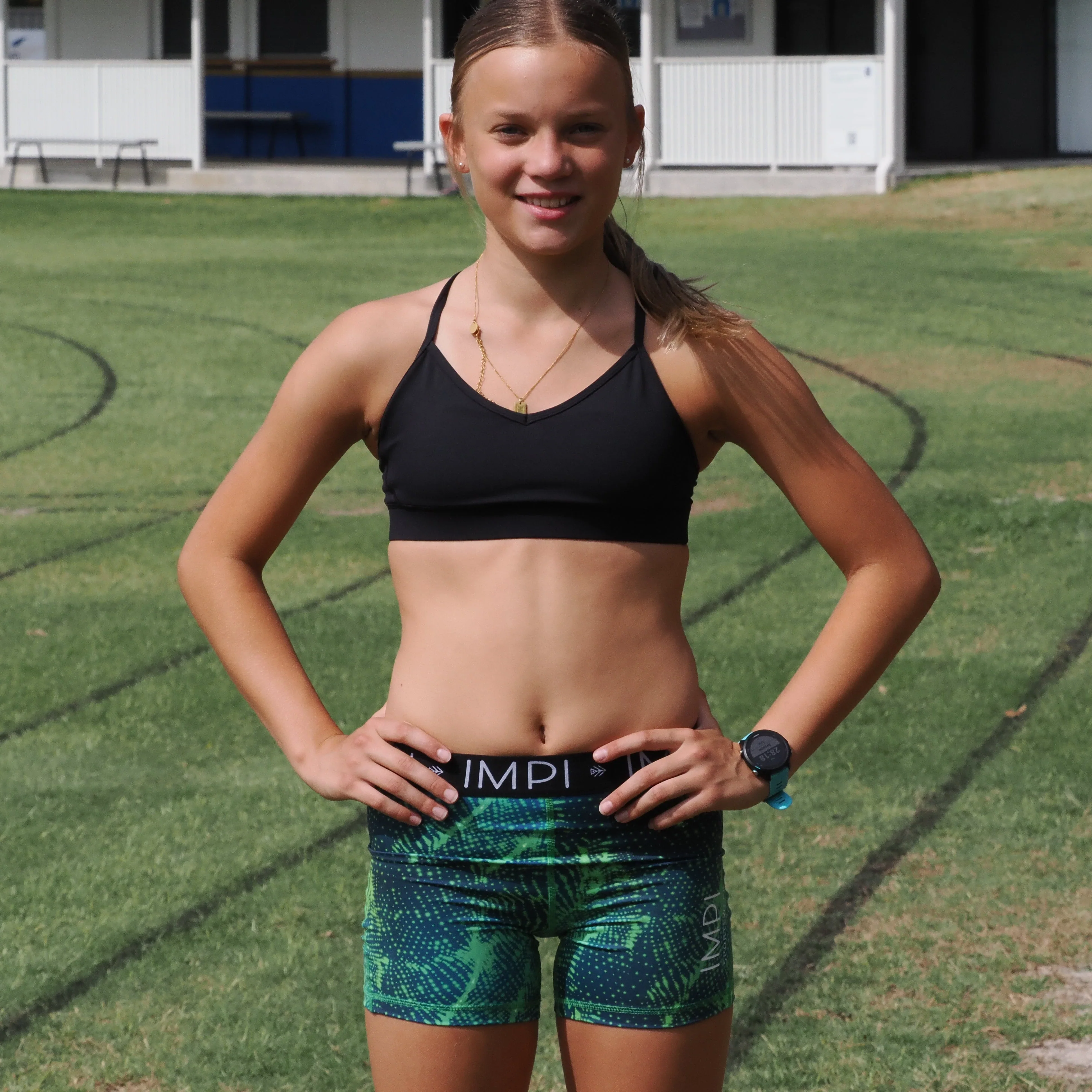 IMPI Elastic Bike Shorts - Green Spark - Image 2