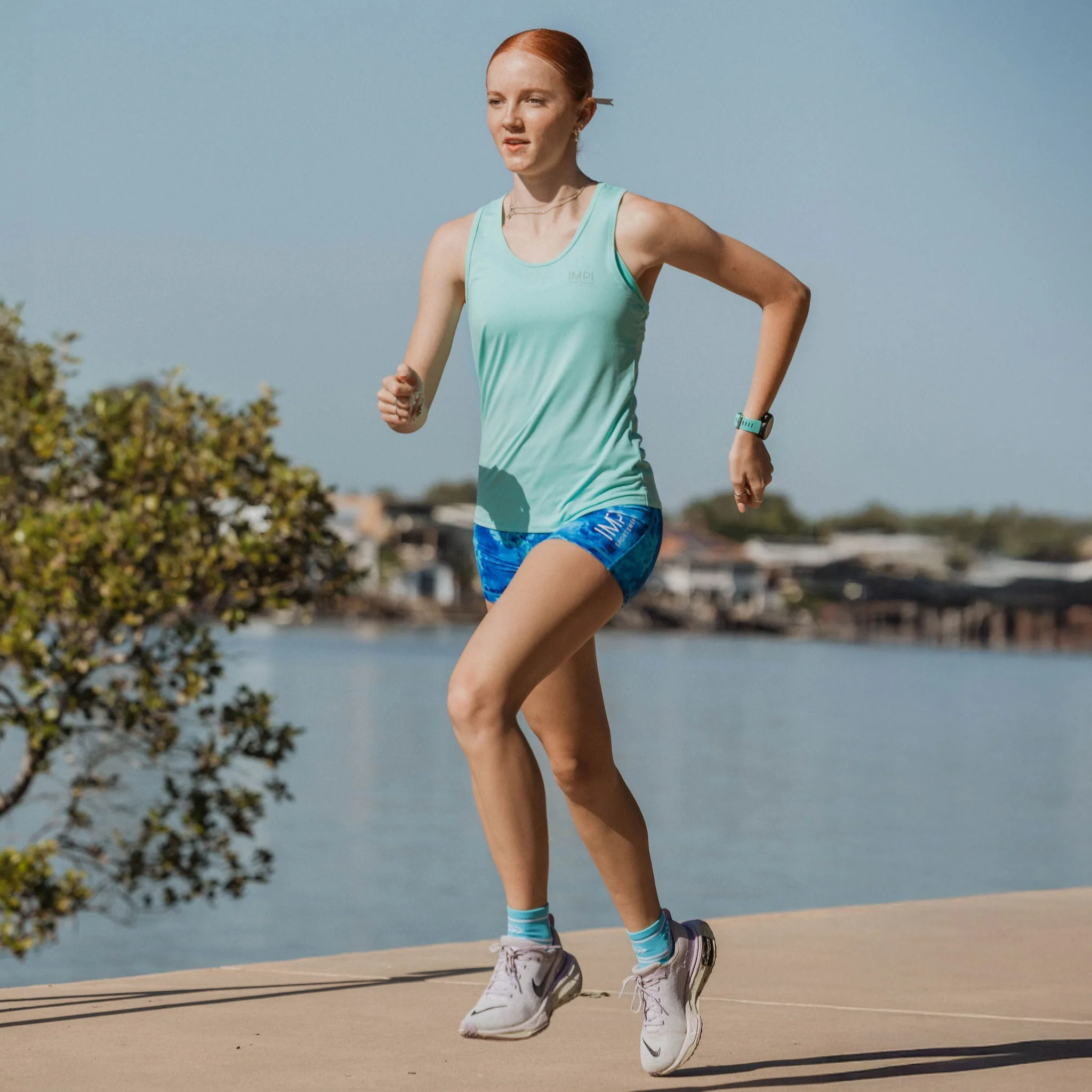 IMPI Fitted Running Singlet -  Aqua - Image 7