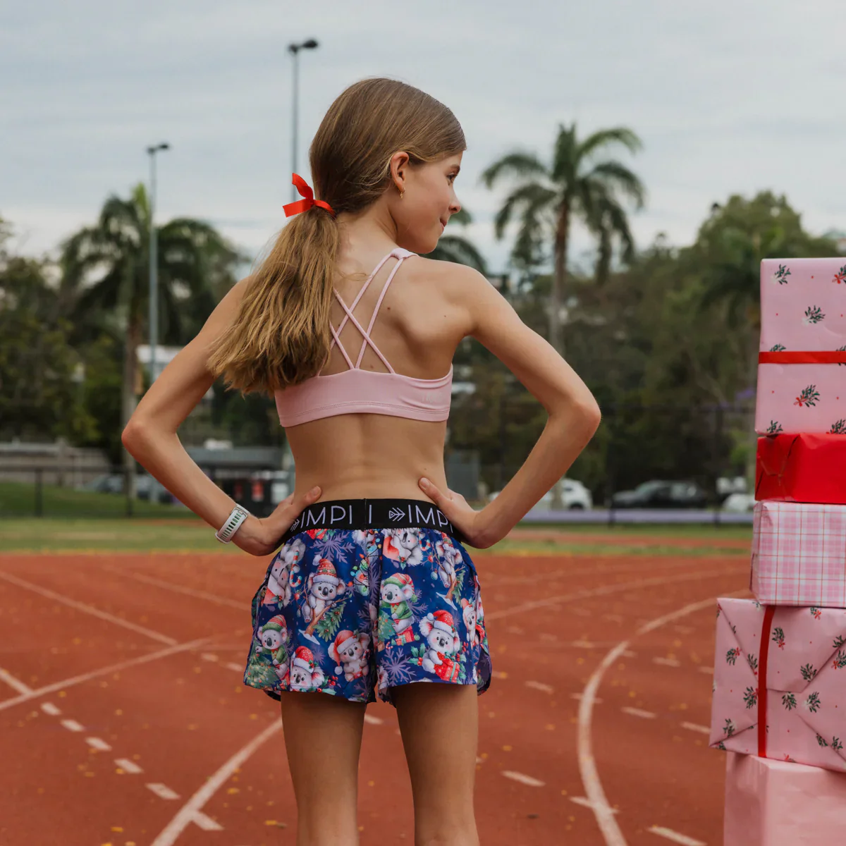 IMPI Girls Split Leg Running Short - Xmas Koalas - Image 14