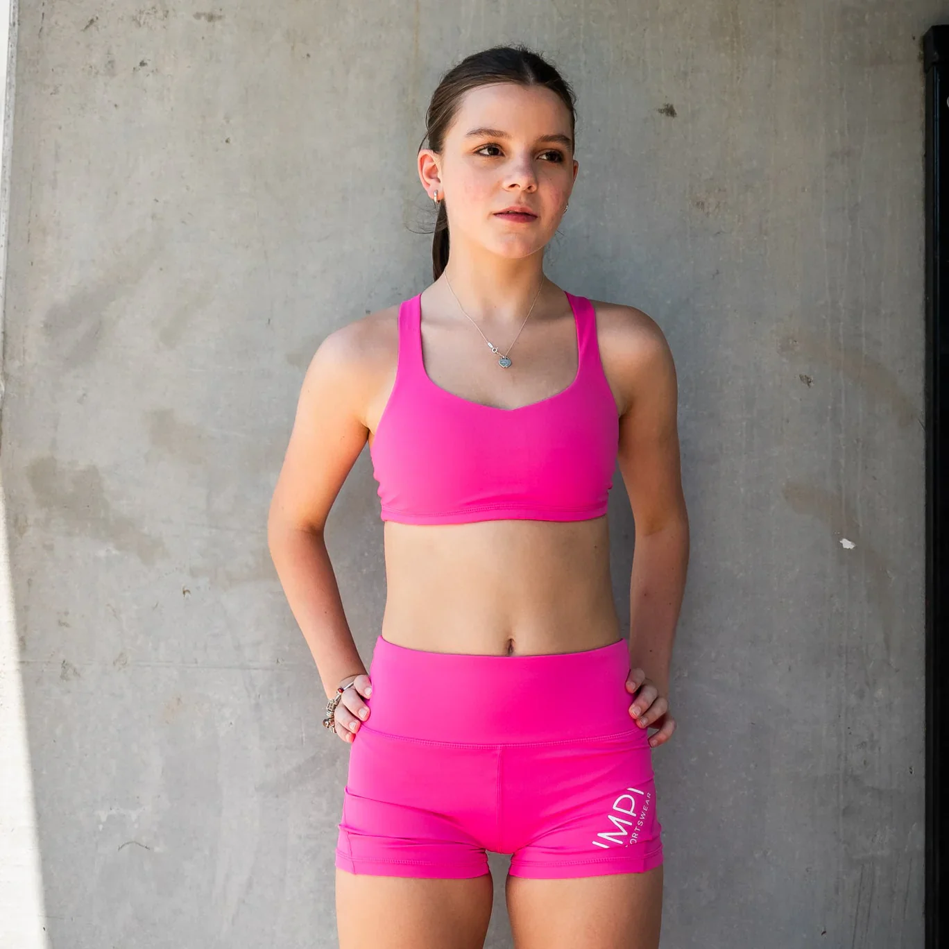 IMPI High Waist Bike Shorts- Hot Pink - Image 4