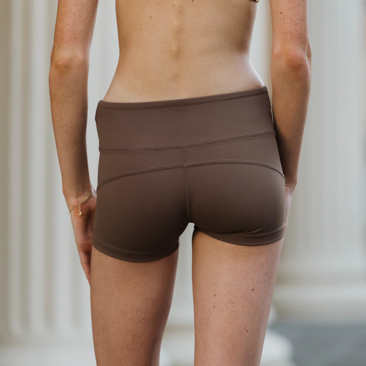 IMPI High Waist Bike Shorts - Chocolate - Image 2