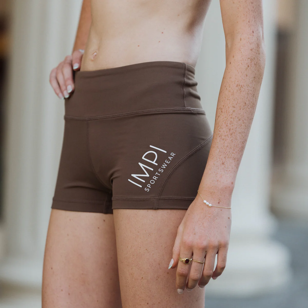 IMPI High Waist Bike Shorts - Chocolate - Image 3