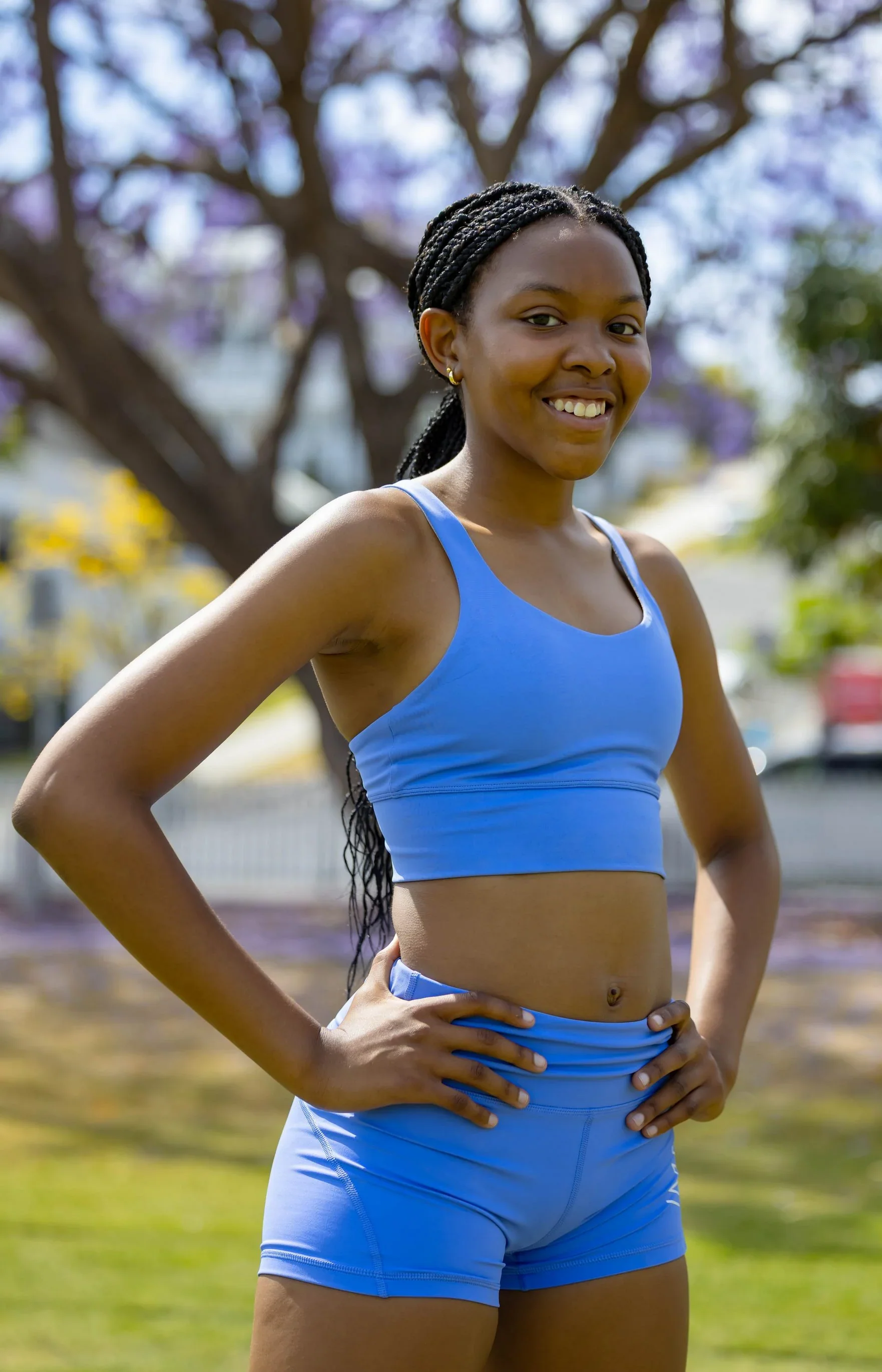 IMPI High Waist Bike Shorts - Cornflower - Image 3