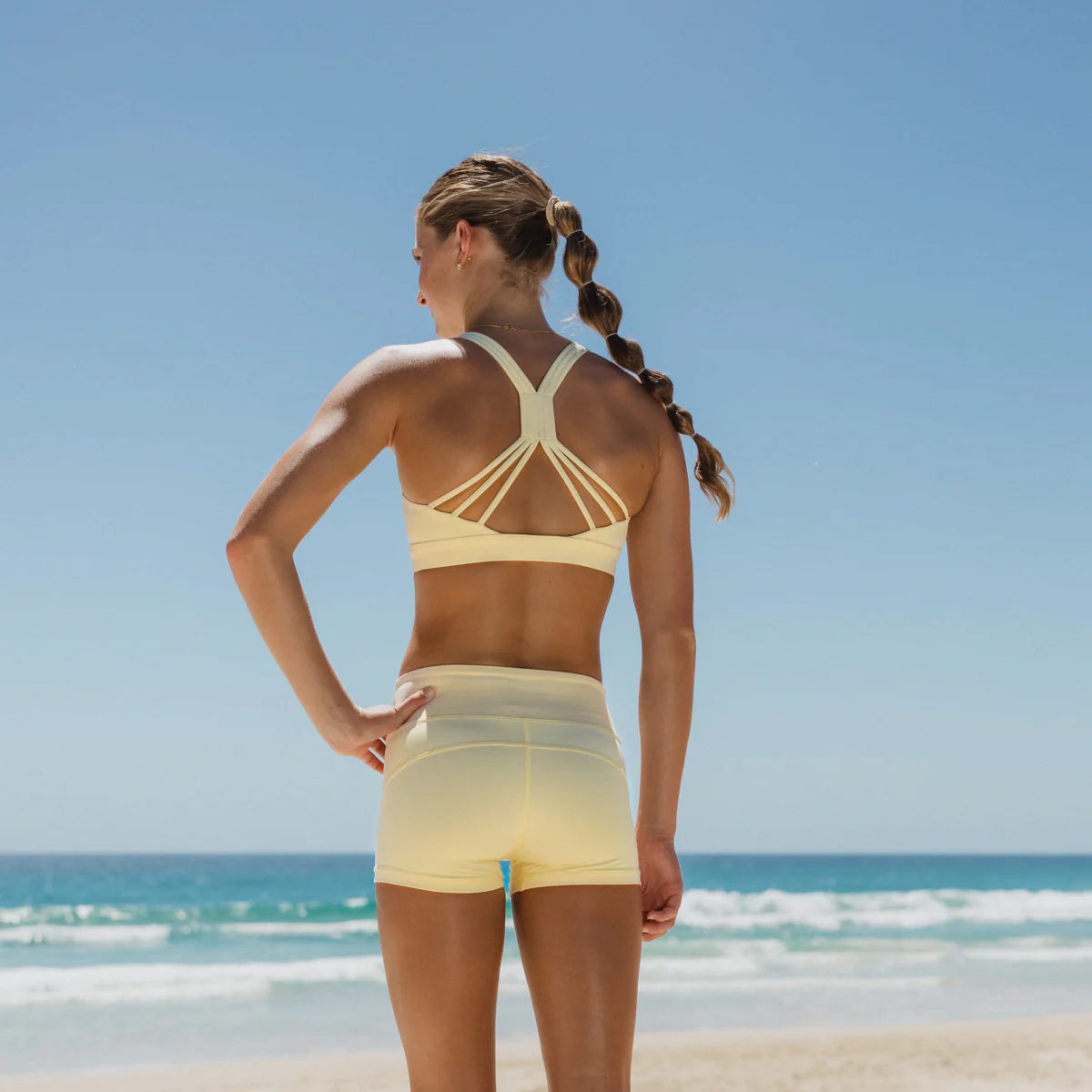 IMPI High Waist Bike Shorts - Yellow Sorbet - Image 3