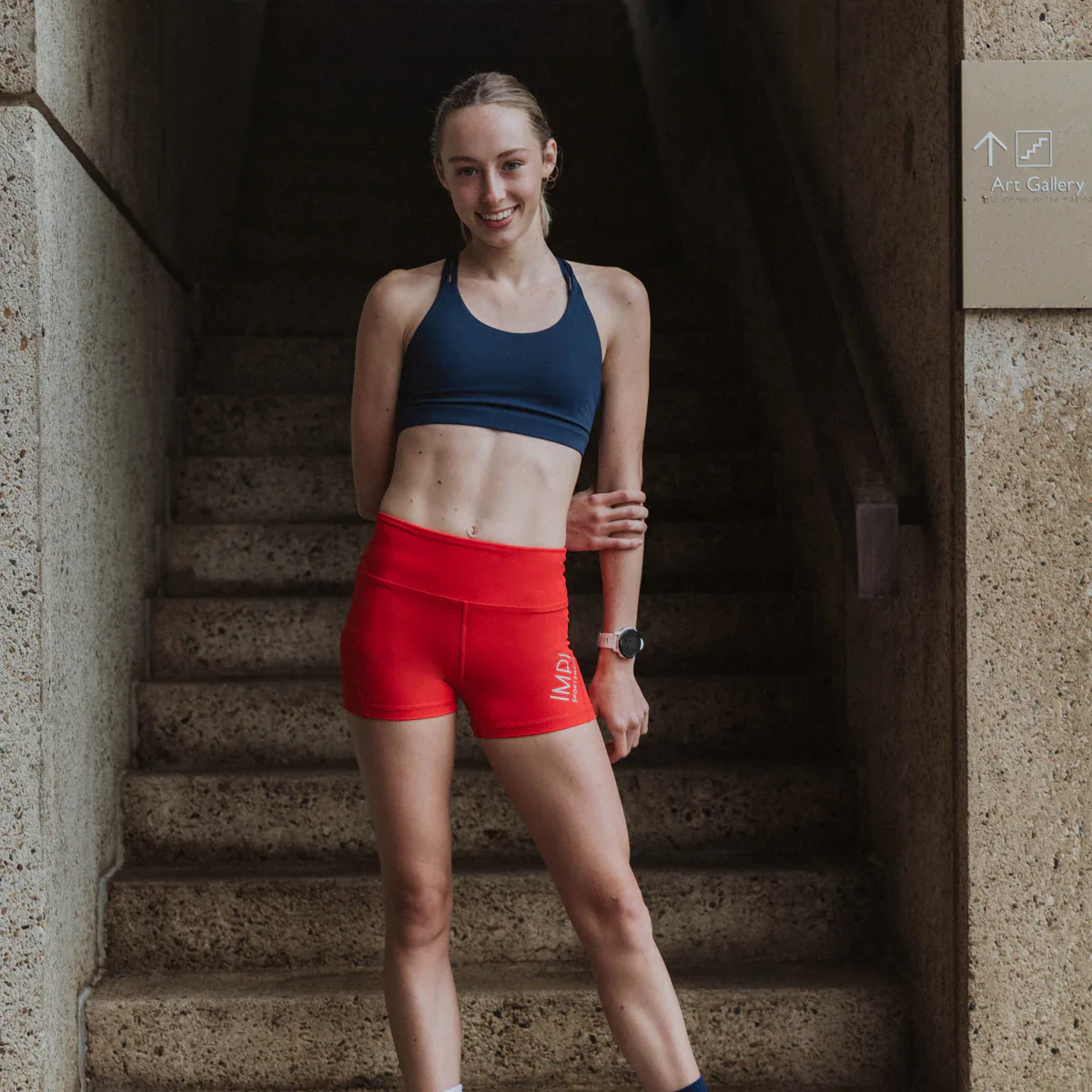 IMPI High Waist Bike Shorts - Red - Image 2