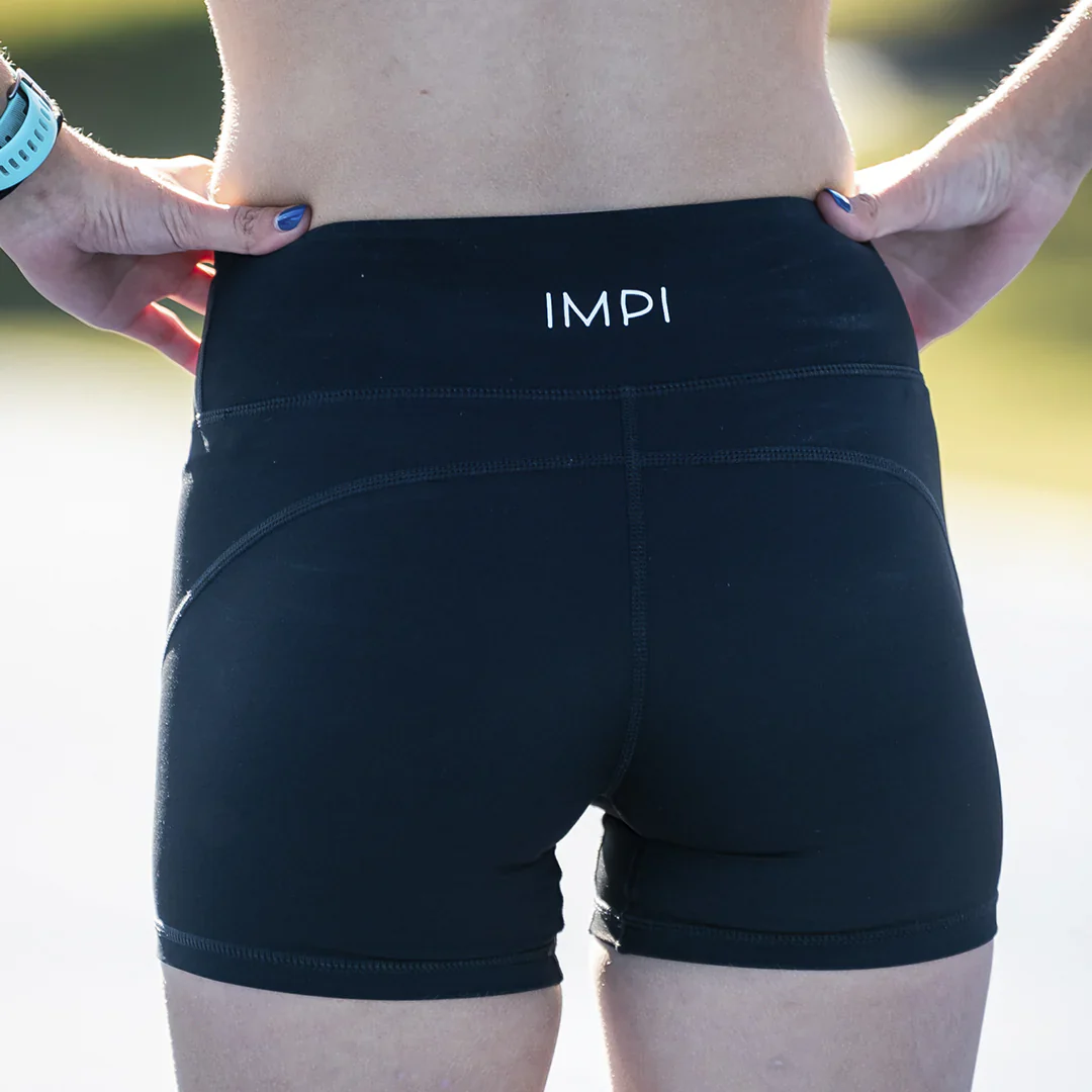 IMPI High Waist Bike Shorts 4" - Black - Image 7