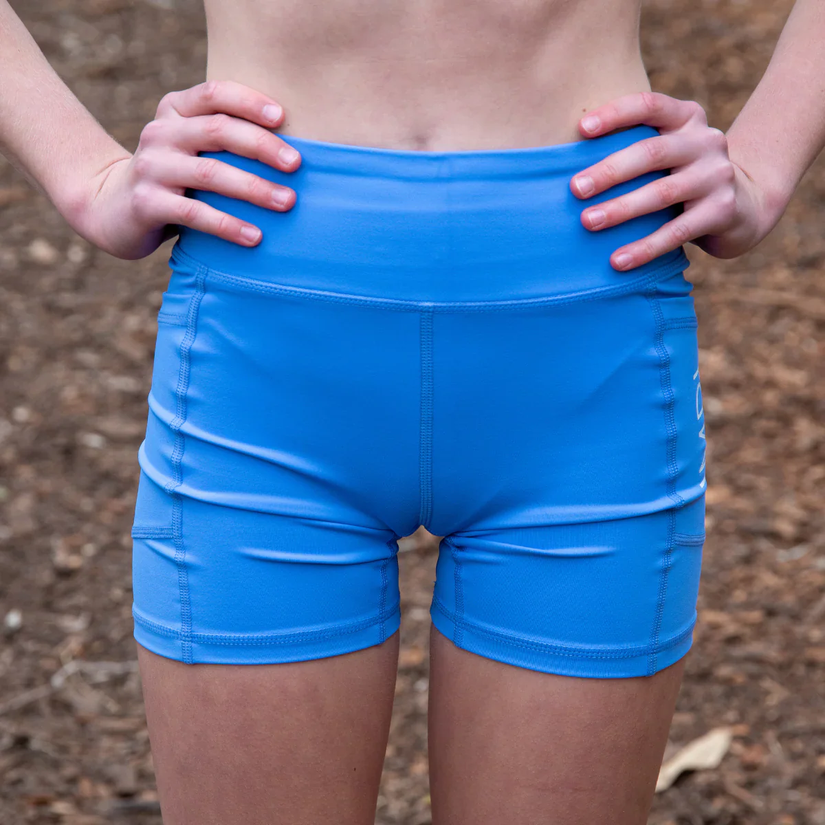 IMPI Longer Leg High Waist Bike Shorts- Cornflower - Image 9