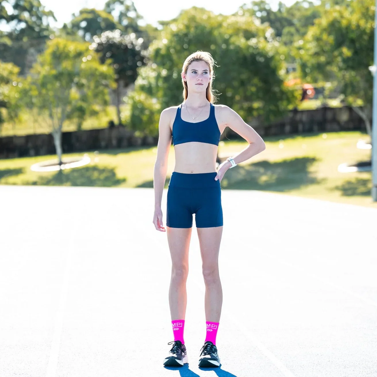 IMPI High Waist Bike Shorts 4" - Navy - Image 3