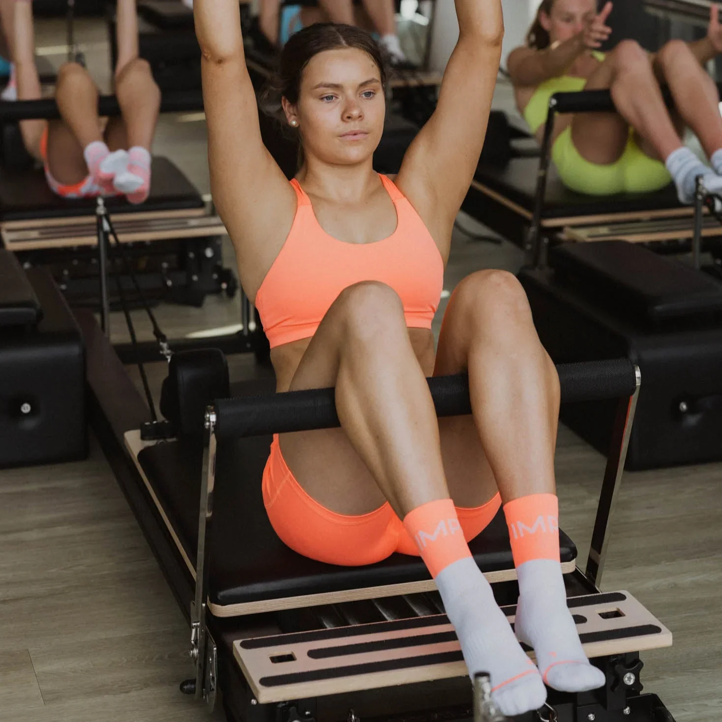 IMPI Longer Socks - Neon Coral Run Like A Girl - Image 5