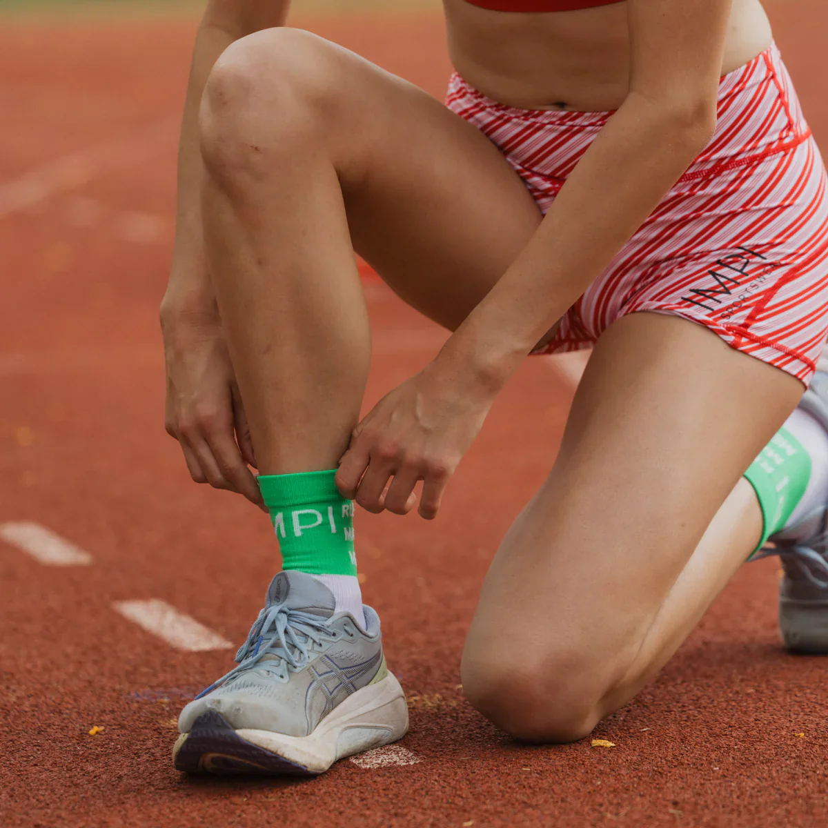 IMPI Longer Socks -Neon Green Running Makes Me Happy - Image 6
