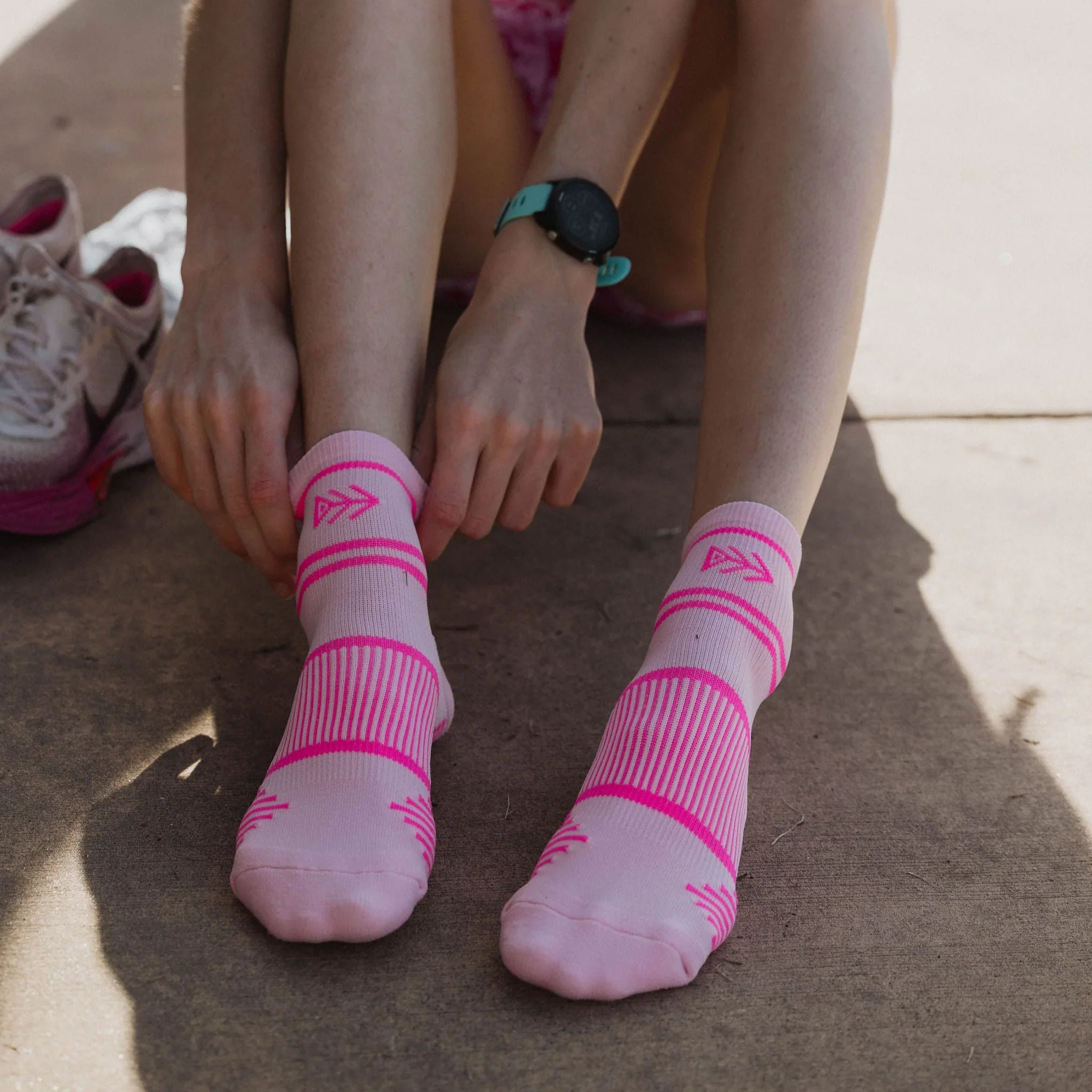 IMPI Shorter Crew Socks - Baby Pink/Hot Pink - Image 5