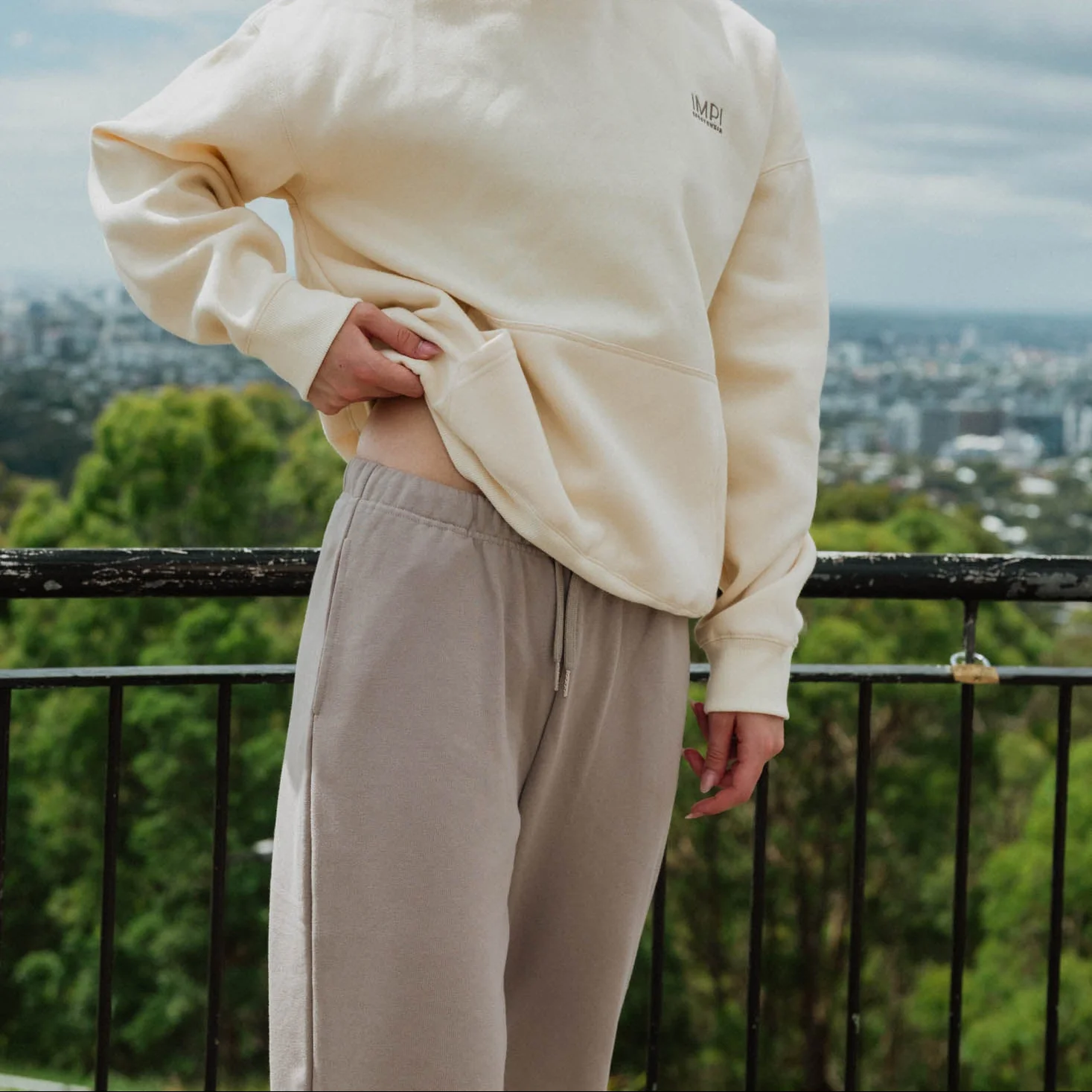 IMPI Wide Leg Track Pant -  Mocha - Image 3