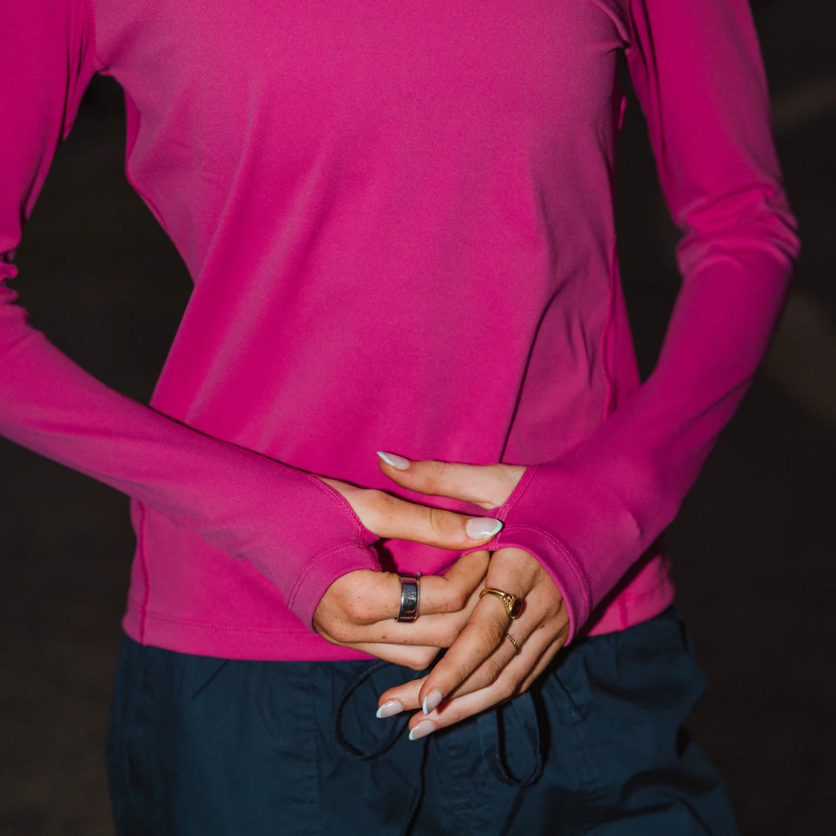 IMPI 1/4 Zip Running Top - Berry - Image 3