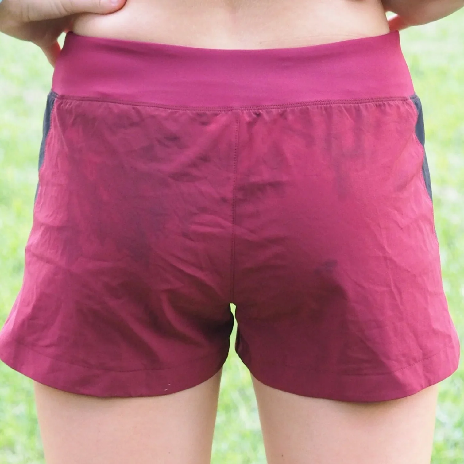 QLD Athletics - Ladies Maroon Casual Poly Shorts - Image 3